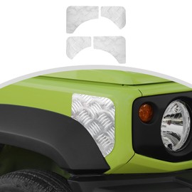 ANTC New Suzuki Jimny Front Hood Protective Cover Dar Corner Protection 2019 2020 2021 2022 2023 2024 2025 JB64 JB74 Rear Left & Right Body Armor Protector Set Auto Parts ABS (Silver)