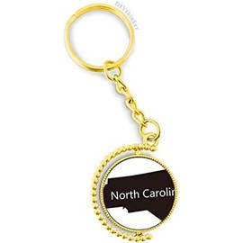 Carolina The United States North Map Outline - Llavero de metal con diseño de mapa del norte