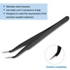2 Pieces Straight and Curved Tip Tweezers Eyelash Extension Tweezers,