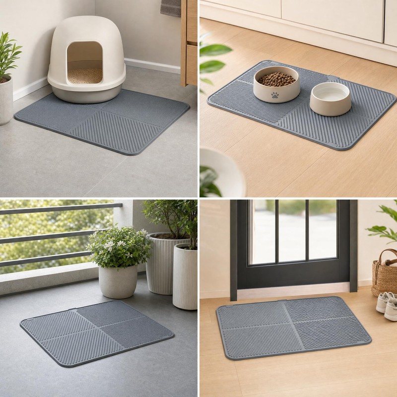 Silicone Cat Litter Mat 30" x 23",Large Waterproof Cat Pad