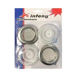 Stainless Kitchen Sink Drainer 75 mm – Set of 4 (Plastic & Metal)