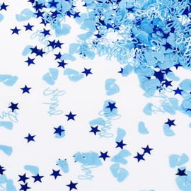 30g Baby Shower Confetti Boy Blue, Baby Shower Table Confetti, Baby Shower Table Decorations Baby Boy Confetti for Baby Shower Gender Reveal Birthday Party