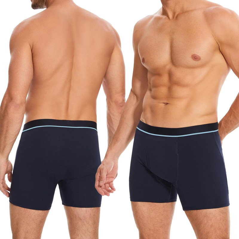 PurityLock Men's Washable Incontinence Boxer Briefs, Cotton Incontinence Underwear with