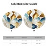 Delerain Blue Gold Marble Round Fitted Tablecloth, Waterproof Round Table