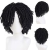 GNIMEGIL Mens Dreadlock Wig Black Curly Male Fake Dreads Loc