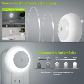 6 Pack Luces De Noche Para Niños, Luz De Noche Enchufable Para Sensor De Luz