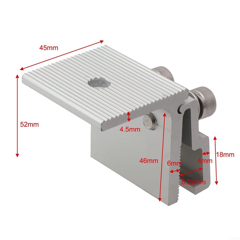 1/4 Pieces Solar Panel Clamps Aluminum Solar Panel Mounting Brackets