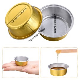 Maitys 50 Pieces Wax Melting Bowl Mini Wax Melting Bowls Bean Aluminum Foil Hair Removal Tool Container for Hair Removal