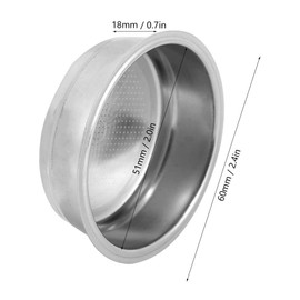 Watris Veiyi 51 mm Coffee Filter Basket, Stainless Steel Porta Filter, Single Layer Portafilter, Espresso Filter Basket, Reusable for Home, Office, Cafe