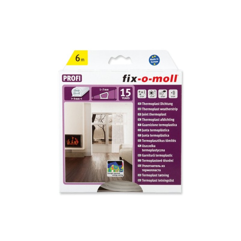 fix-o-moll 3565200 Thermoplast Weatherstrip 6 m 7 x 9 mm