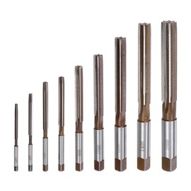 sourcing map 9pcs Hand Reamers Set 3mm 4mm 5mm 6mm 8mm 10mm 12mm 14mm 16mm H8 Metric Alloy Steel Reamer Bit Straight Flutes Steel Cutting Tool for Metal Wood Hole Reaming