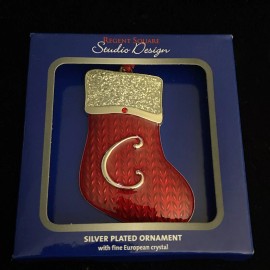Regents square REGENT SQUARE STUDIO DESIGN C INITIAL ENAMEL PATTERN CHRISTMAS HOLIDAY ORNAMENT