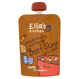 Ella's Kitchen Stage 2 from 7 Months Organic Wonderfully Warming Beef Stew with Spuds 130 g (Pack of 6)