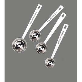 4pcs Measuring Tablespoon, 304 Stainless Steel Measuring Spoons Stainless Steel Coffee Scoop- 10ml 15ml 20ml (Without Scale) 30ml