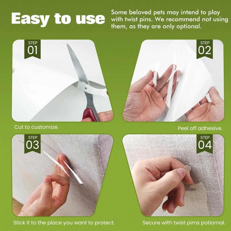 Brand: joyeux Daily Cat Scratch Furniture Protector,12 Pack Self-Adhesive Single