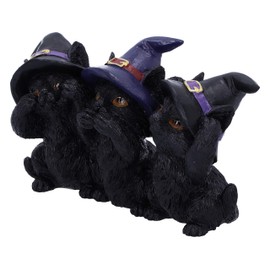 Nemesis Now Three Wise Black Cats See No Hear No Speak No Evil Familiar Figurine,11.5cm