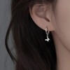 Umiwe Dangling Women's Ring Earrings, S925 Silver, Hypoallergenic, Small, Platinum