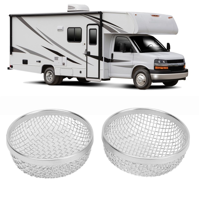 2Pcs RV Furnace Vent 2.8in Round Stainless Steel Flying Bug