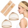 Set of 4 Wig Accessories Set, Wig Cap and Elastic