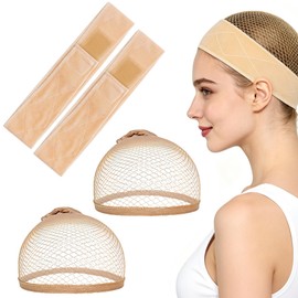 Set of 4 Wig Accessories Set, Wig Cap and Elastic Wig Band