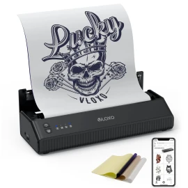 VLOXO Blue Tooth Tattoo Printer Thermal A4 Zise Tattoo Stencil Printer Machinecolor: Black
