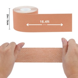 Kinesiology Tape Elastic Kinesiology Therapeutic Tape Athletic Tape Breathable Sports Uncut Tape Therapy Recovery for Knee Pain, Elbow, Shoulder Muscle and Joint Support 2 Inch x 16.5 feet