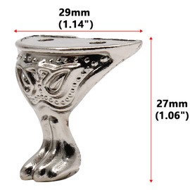 Bivethoi 20Pcs Antique Silver Decorative Feet, Zinc Alloy Retro Wooden Box Legs Corner Protector for Jewelry Case Furniture Fittings (1 inch)