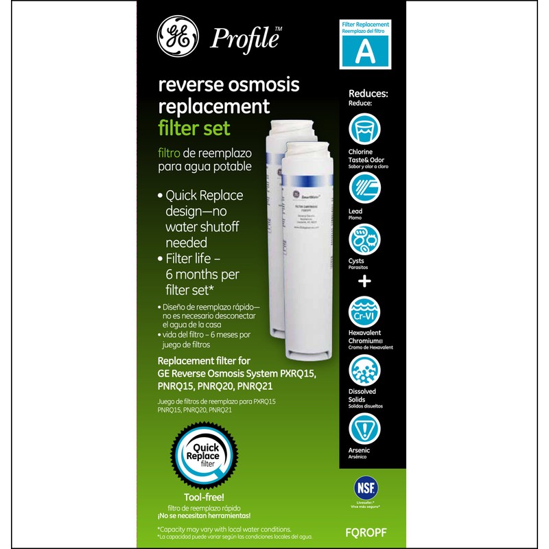 GE Profile FQROPF Under Sink Water Filter Replacement for Reverse