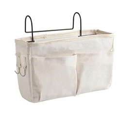 AIMALL Utility Bedside Caddy Hanging Storage Bag, White