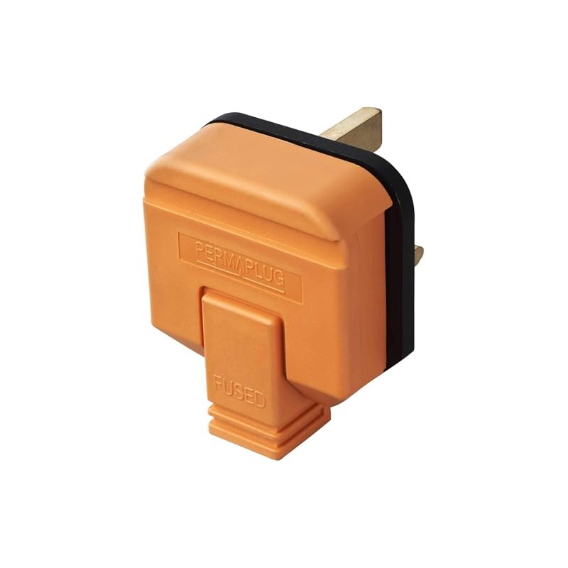 Heavy-Duty 13 Amp UK 3-Pin Mains Plug ( Orange) |