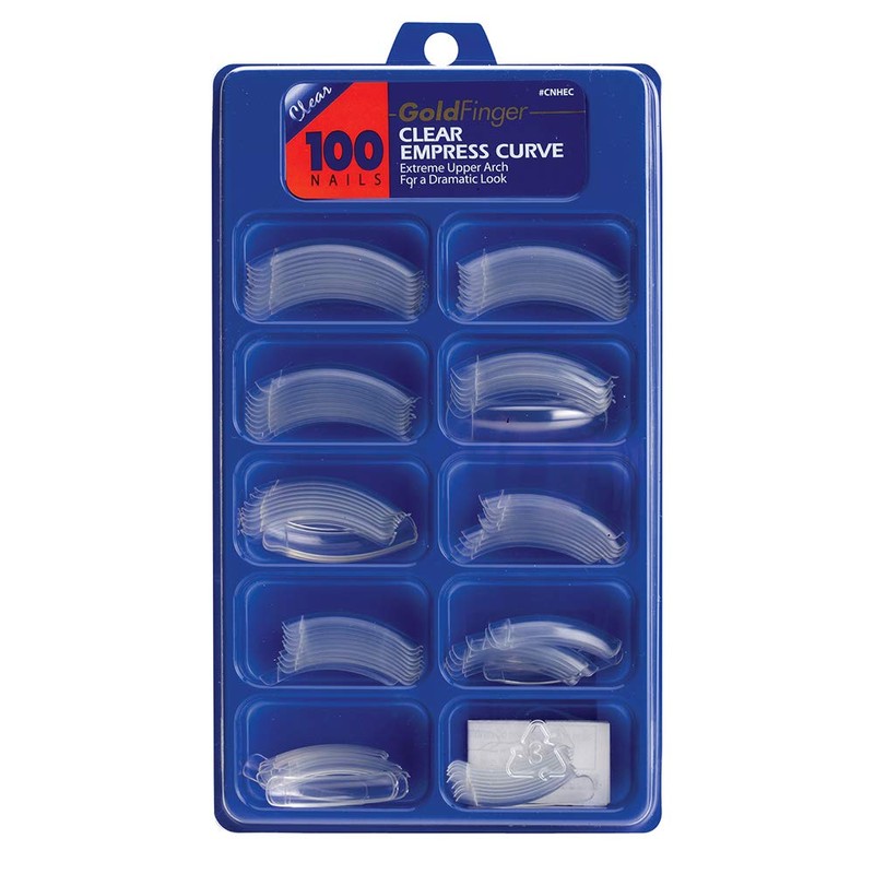 Gold Finger 100 Pcs Acrylic Clear Fake Nails Tip Empress
