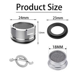 IZyufan Perlatoren für Wasserhähne M24 [3 Stück], Strahlregler mit ABS- und Edelstahl- Filter inkl Mischdüsenschlüssel für Wasserhähne