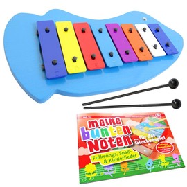 keepdrum Glockenspiel Fish + Music Book My Colourful Notes - Learn with Colours