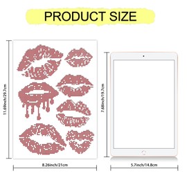 MAYJOYDIY Kiss Lips Rhinestone Iron on Hotfix Transfer Decal Streetside Graffiti Style Rhinestone DIY Applique Sticker Iron on Hotfix Transfer Crystal Patch for T-Shirt Jacket Clothing Craft