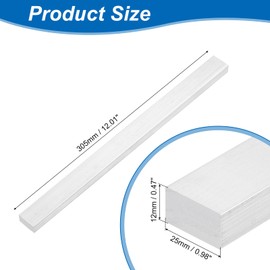 sourcing map Square Aluminum Flat Bar, 1/2" Thickness 1" Width 12" Length Square 6063 Aluminum Flat Plate, 12 x 25 x 305mm Solid Mill Stock
