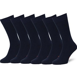 Easton Marlowe Men's Classic Cotton Solid Color Dress/Crew Socks - 6pk #3-2, Dark Navy, Solid, Flat Knit Size 6-9 US M Shoe