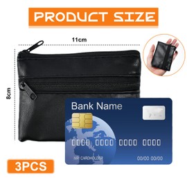 WEFHEF Schlüsseletui Leder Schlüsseltasche Leder Kunstleder Schwarz für Damen und Herren Auto-Schlüsseletui mit Reißverschluss