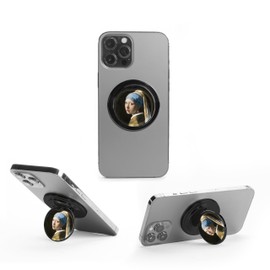 HANDL O MagSafe Pearl Earring Phone Grip & Stand – Removable Magnetic Grip, Retractable Finger Holder POPL Tap-to-Share Contact Tech