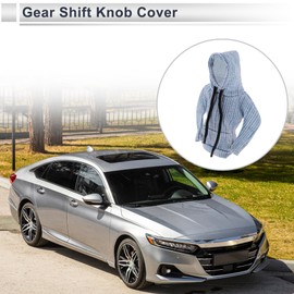 RATCHROLL 1 Pc Universal Gear Shift Knob Cover Automotive Manual Stick Shifting Handle Protector Hoodie Style Light Blue,White Polyester