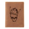 Greenburry Vintage Bone Head BH02 Leather ID Card Holder Brown,