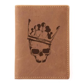 Greenburry Vintage Bone Head BH02 Leather ID Card Holder Brown, brown, Vintage