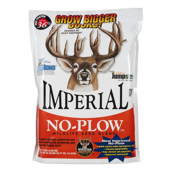 Whitetail Institute Imperial No-Plow Food Plot Seed (Spring and Fall Planting), 9-Pound (.5 acre), White
