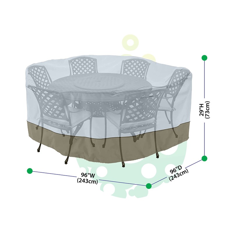 [monsoon] Medium 96 in. Round Patio Table with Chairs Cover