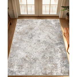 SIPIHA Area Rugs 4x6 Washable Non-Slip Rug Modern Abstract Soft Bedroom Rugs Grey Large Area Rug for Living Room Office Dining Room