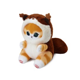 Kawaii Cat in Red Panda Costume Plush, 8 Inch Stuffed Animal, Super Soft Cuddle Toy, Cute Collectible Gift for Kids, Teens & Cat Lovers (Light Brown)