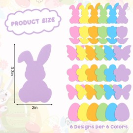 FYSUIMU 36Pcs 720 Sheets Easter Sticky Notes Pastel Color Easter Egg Bunny Flower Butterfly Shape Sticky Memo Pads for Home School Office Spring Party Favor Supplies