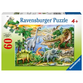 Ravensburger Prehistoric Dinosaur Life 60 Piece Jigsaw Puzzle for Kids Age 4 Years Up - Eductional Toys & Games for Children