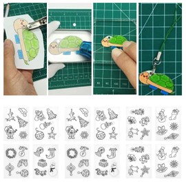 Shrink Wraps, Shrink Wrap with Pattern, Christmas Kit, Petite Accessories, 12 Pieces, Small Miniature Paper Craft Tools for Christmas Season