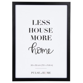 PULSE of HOME Wooden Picture Frame 20 x 30 cm in Black - Thin Frame Ideal for Photos, Posters, Children's Drawings & Art - Decoration for Children's Room and Living Area