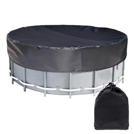 SIGANDG Round Swimming Pool Cover 5.2FT/160CM Solar Pool Cover for Swimming Pools Waterproof Dustproof For gardens, inflatable pools, furniture, etc (black)